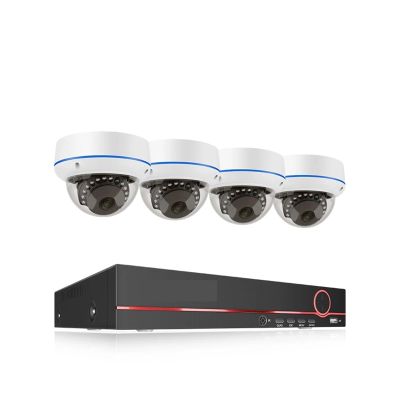 QDVOPHZA H.265 8CH 4MP 5MP POE Camera System Human Detect Audio Record Vandalproof Indoor Dome Camera Security Surveillance Kit(None,4MP 8CH NVR 4 Camera)