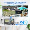 [10CH Expandable] Hiseeu Wireless Security Camera System with 10in LCD 4K Monitor, 4Pcs 5MP Outdoor Indoor Cameras with One-Way Audio, Waterproof, Motion Detect, 1TB HDD/Cloud Storage view 2