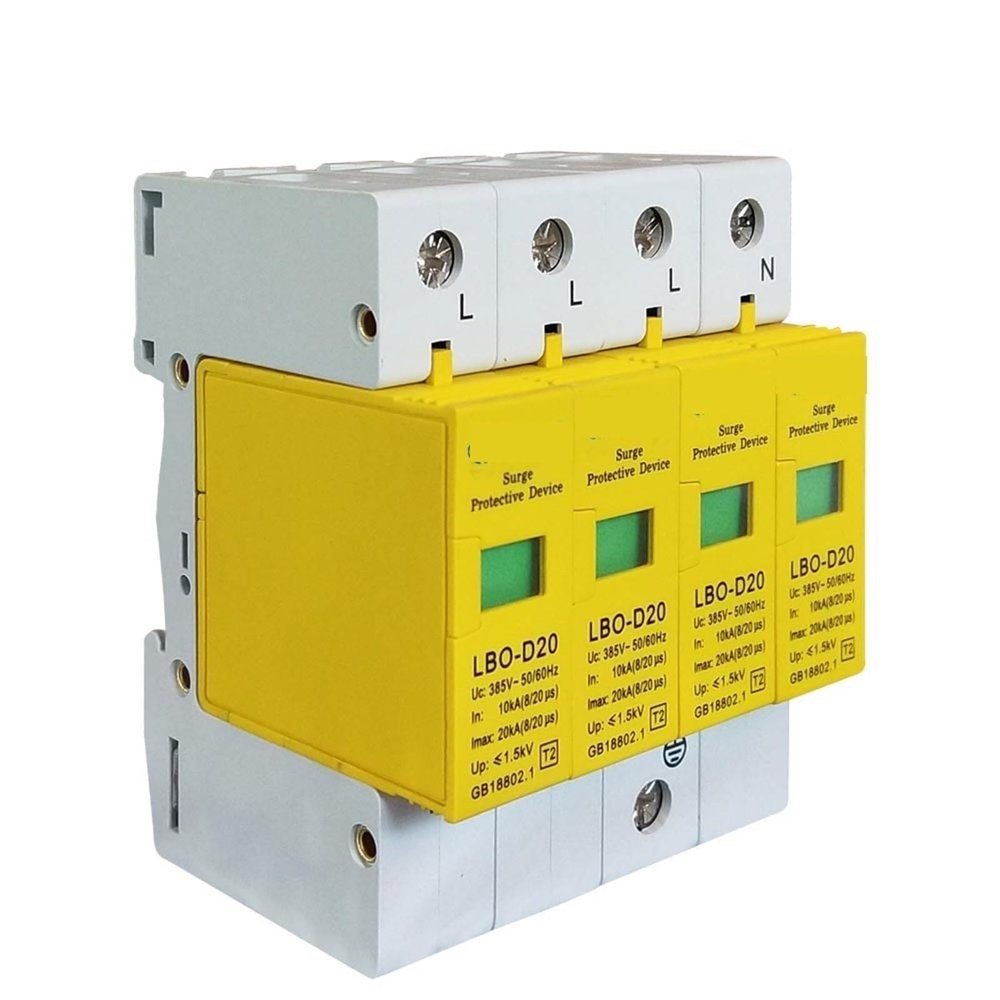 ACCAB2 LBO-D20 Series Household SPD Surge Protector 3P+N 10kA 20kA 380VAC Low Voltage Arrester Device