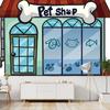 20x10ft Pet Shop Backdrop Cartoon Storefront Bone Dog Cat Fish Animal Puppy Store Photography Background Birthday Pet Party Supplies Kids Pets Portrait Wall Decoration Photo Studio Props view 3