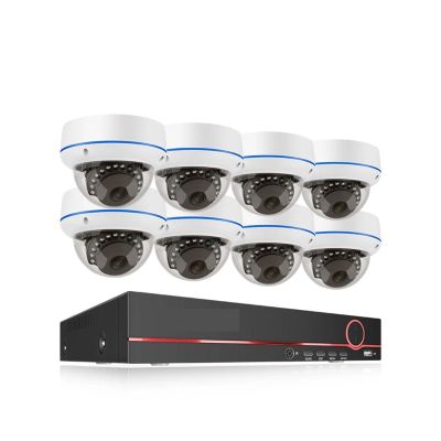QDVOPHZA H.265 8CH 4MP 5MP POE Camera System Human Detect Audio Record Vandalproof Indoor Dome Camera Security Surveillance Kit(2T,4MP 8CH NVR 8 Camera)