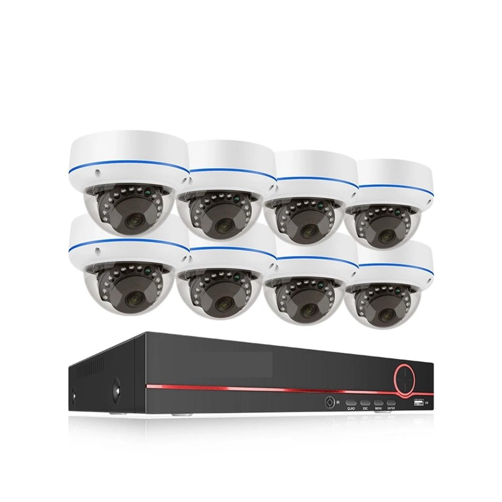 QDVOPHZA H.265 8CH 4MP 5MP POE Camera System Human Detect Audio Record Vandalproof Indoor Dome Camera Security Surveillance Kit(2T,4MP 8CH NVR 8 Camera)