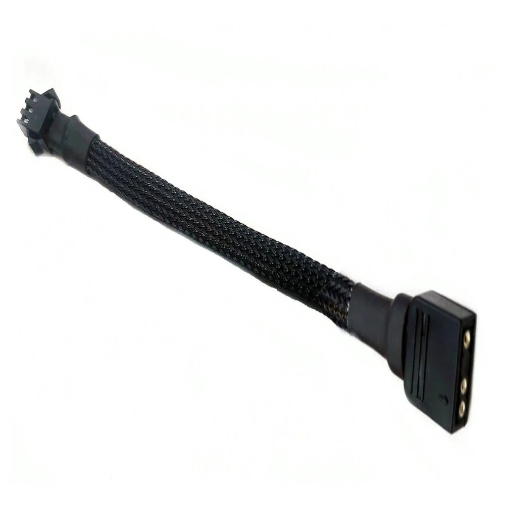 ACGTUY Motherboard RGB SYNC Adapter Cable 5V 3Pin 12V 4Pin JST SM Cable Black Sleeved Compatible with The RGB Strip Light(30cm,5V 3P SM M)