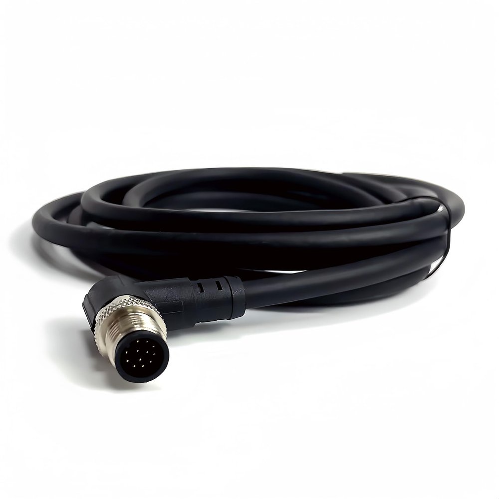 JoWanSome 2Meters M12 Sensor Connector Waterproof Cable Plug Male 12 Pin PVC Integrated Injection molding M12 connectors (12P,Male,1)