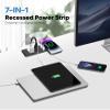 20W Recessed Power Strip with 15W Wireless Charger, Furniture Flush Mount Power Strip with 4 USB Ports (2 USB-C), Recessed Outlet for Home, Office(10FT Cable) view 2