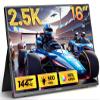 2.5K 144Hz Portable Gaming Monitor 16", 2560x1600, Plug & Play, 100% sRGB, 500nits, 16:10, Eye Care Second Computer Display with Speakers for Laptop, PC, Mac, P-S4/5, Sw-tch, X-BO, USB-C/HDMI, (K16G) view 1