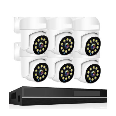 QDVOPHZA 4K Surveillance System 8MP 4MP Two Way Audio Colorful Nightvision PTZ POE AI 8CH P2P NVR Video Surveillance Kit(None,8CH 4MP with 6 Cam)