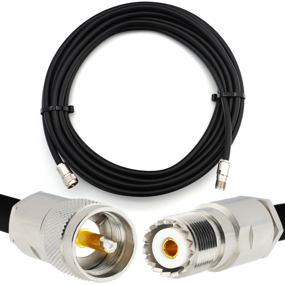 RANGEFUL 164ft (50m) PL259 to SO239 UHF RG214 CB Coaxial Cable UHF Male to Female Extension Coax 50 Ohm