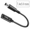 100W 19.5V 7.4mmx5.0mm USB Type C to Power Adapter Cable, 7.4 X 5.0mm to USB C 19.5V Adapter, USB C to DC Adapter 7.4 x 5.0mm Adapter Made for Dell Latitude Laptop Series view 2