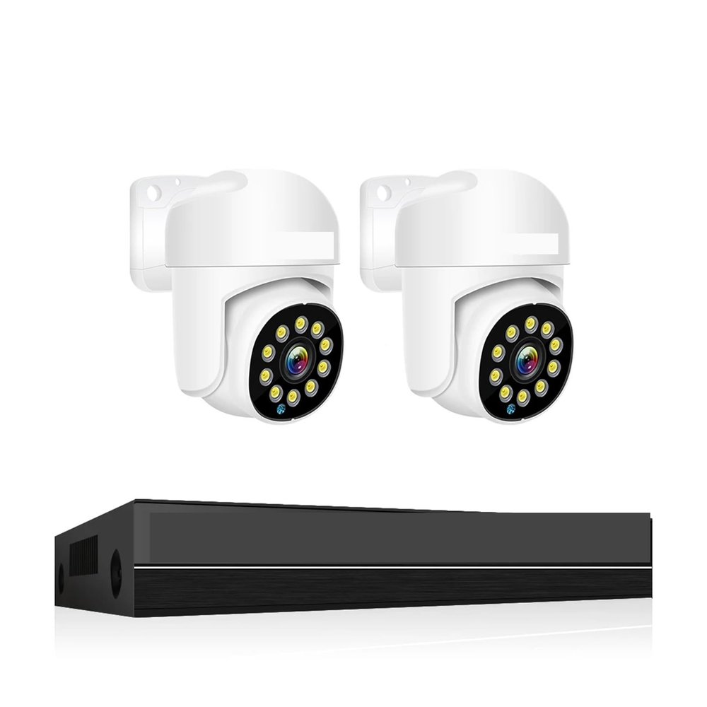 4K Surveillance System 8MP 4MP Two Way Audio Colorful Nightvision PTZ POE AI 8CH P2P NVR Video Surveillance Kit(1T,8CH 8MP with 2 Cam)