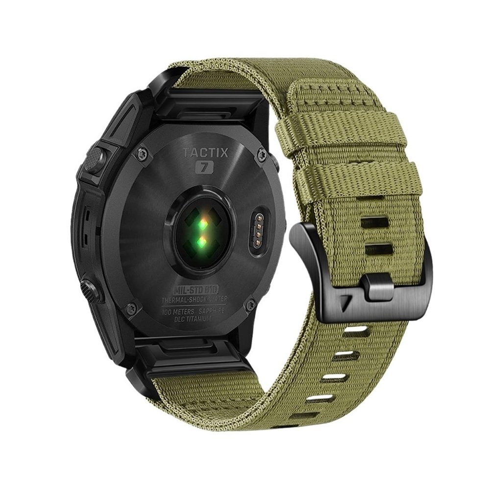 22 26MM Nylon Woven Strap For Garmin Tactix7pro Fenix 8 E 7X 7 Pro 6X 6 5X 5Plus Quick Fit Wristband(Army Green,26mm(7x/6x/5x))