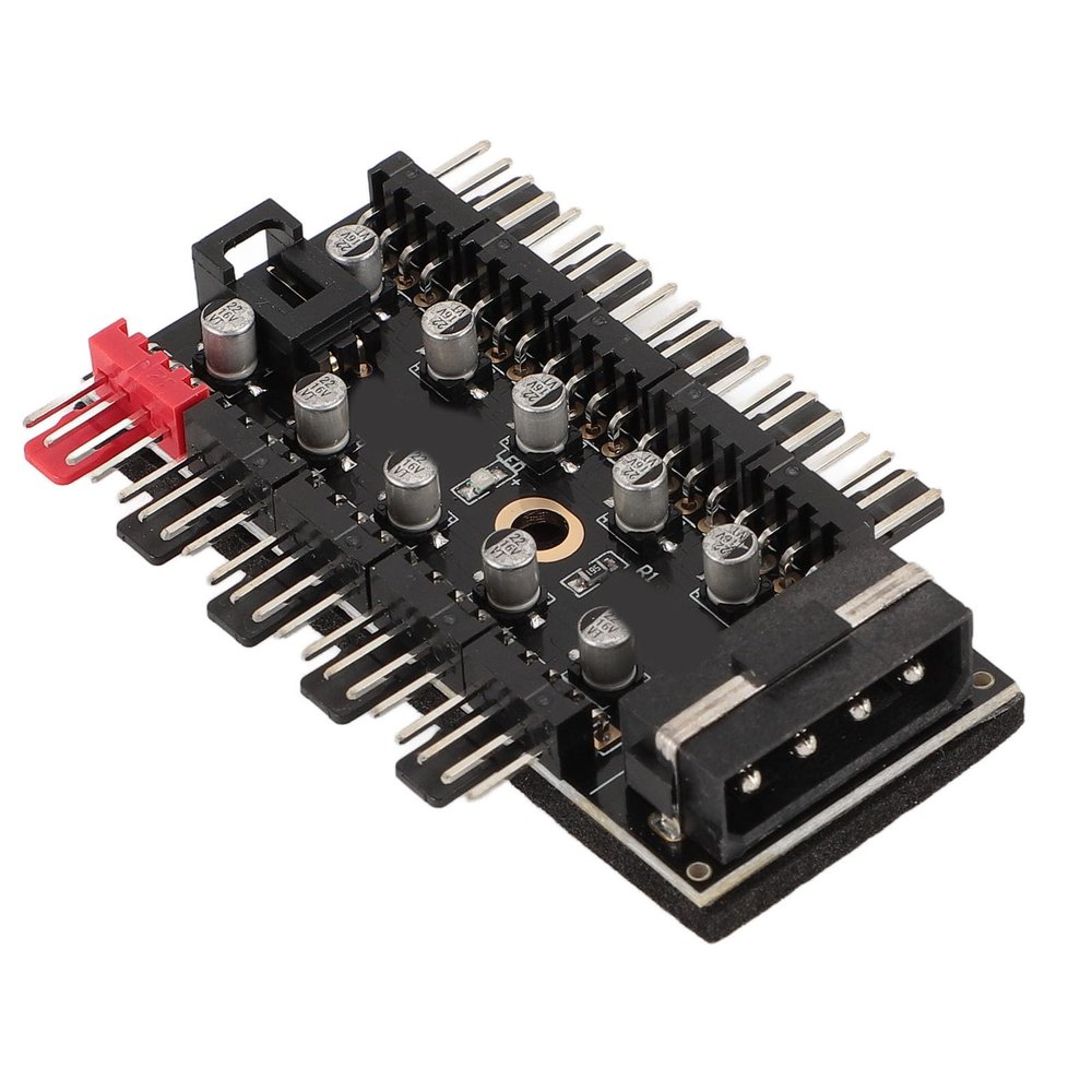 Fan Controller Pc, Pc Chassis Fan Hub 10 Port 12V 4 Pin Fan CPU Cooling Fan PWM Hub Pc Fan Controller Fan Hub for Computer Motherboard (Big 4P Power)