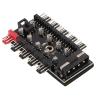 Fan Controller Pc, Pc Chassis Fan Hub 10 Port 12V 4 Pin Fan CPU Cooling Fan PWM Hub Pc Fan Controller Fan Hub for Computer Motherboard (Big 4P Power) view 1