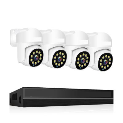 QDVOPHZA 4K Surveillance System 8MP 4MP Two Way Audio Colorful Nightvision PTZ POE AI 8CH P2P NVR Video Surveillance Kit(None,8CH 8MP with 4 Cam)