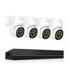 QDVOPHZA 4K Surveillance System 8MP 4MP Two Way Audio Colorful Nightvision PTZ POE AI 8CH P2P NVR Video Surveillance Kit(None,8CH 8MP with 4 Cam) view 1