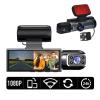 3 Cameras CAR DVR 3-Way 1080P Driving Recorder 3-Lens Dash Cam Car Front and Inside Video Rear Camera Car Black Box(64G) view 2