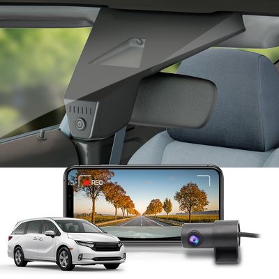 Fitcamx Front 2K+Rear 1080P Dash Cam Adapts for Honda Odyssey 2021-2026 Gen6 (HD2-D5900), Integrated OEM Look, Dual HD Video, WiFi & APP, Loop Recording, Gravity Sensor, Easy to Set, 64GB Card