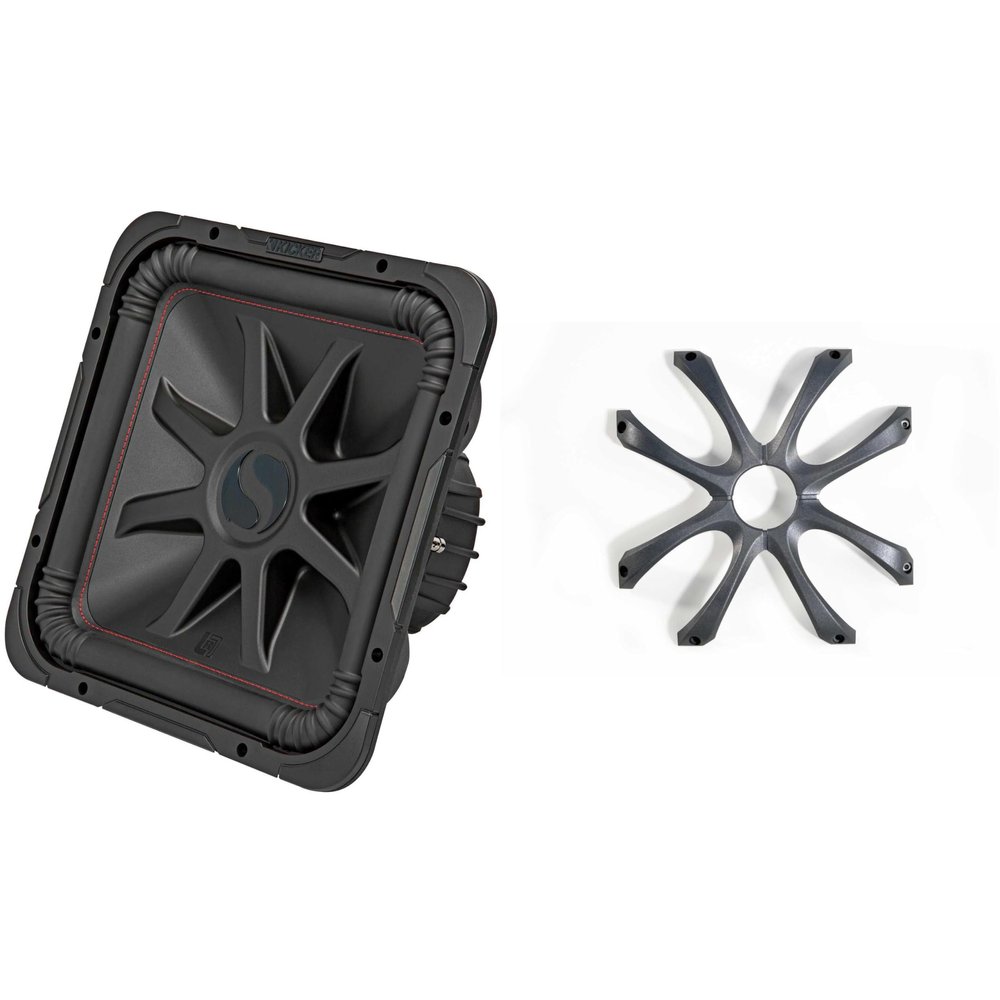 Kicker 45L7R154 L7R 15-Inch (38cm) Subwoofer, Dual Voice Coil, 4-Ohm w/Cast Aluminum Grill Bundle