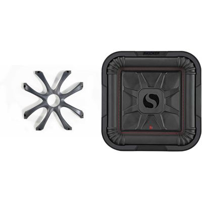KICKER 46L7T102 L7T L7-Thin 10-Inch (25cm) Subwoofer, Dual Voice Coil, 2-Ohm, 500 Watt w/Cast Aluminum Grill Bundle