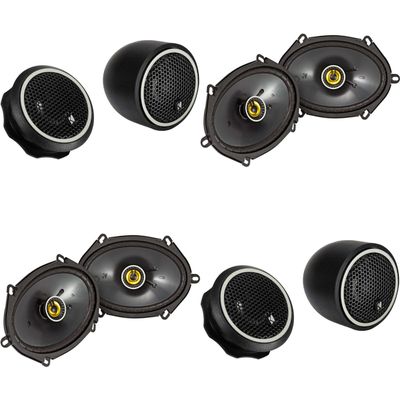 Kicker (2) 46CSC684 CS-Series CSC68 6x8-Inch (160x200mm) Coaxial Speakers, 4-Ohm (Pair) & (2) 46CST204 CS-Series CST20 .75-inch (20mm) Tweeters with Crossovers Bundle