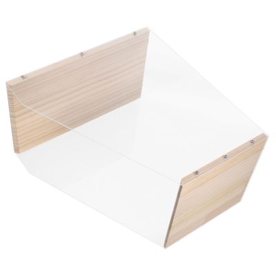 DECHOUS Clear Wooden Vinyl Record Storage Holder Elegant Desktop Organizer for Records Dvds and Books and Stylish Display Case for Home Decor
