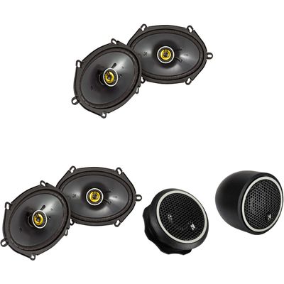 Kicker (2) 46CSC684 CS-Series CSC68 6x8-Inch (160x200mm) Coaxial Speakers, 4-Ohm (Pair) & 46CST204 CS-Series CST20 .75-inch (20mm) Tweeters with Crossovers Bundle