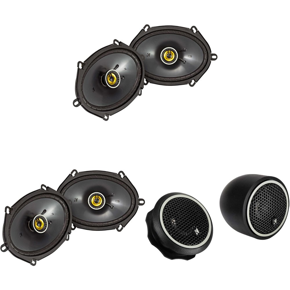 Kicker (2) 46CSC684 CS-Series CSC68 6x8-Inch (160x200mm) Coaxial Speakers, 4-Ohm (Pair) & 46CST204 CS-Series CST20 .75-inch (20mm) Tweeters with Crossovers Bundle