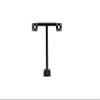 Double Side-by-Side Gooseneck Keypad Stand  42" Aluminum Telephone Entry Pedestal with 15" Offset and Universal Plate (Black) view 1