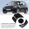Grcfumo 6Pcs Car Multimedia Control Button, Media Button Remote Control, Car Center Console Touch Knob Button Cover for E70 X5 20062013 (Black) view 4