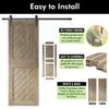 Homacer Classic Gray 26 in. x 84 in. Slanted Stripe Design 004 Barn Door with Non-Bypass Installation Hardware Kit, 4.5ft Track, Interior use only view 4
