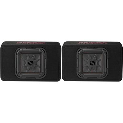 Kicker (2) 46TL7T102 TL7T 10" (25cm) Solo-Baric Subwoofer in Thin Profile Enclosure, 2-Ohm, 500 Watt Bundle