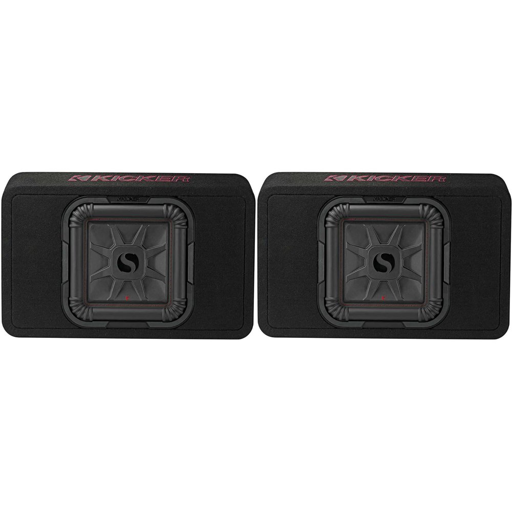 Kicker (2) 46TL7T102 TL7T 10" (25cm) Solo-Baric Subwoofer in Thin Profile Enclosure, 2-Ohm, 500 Watt Bundle