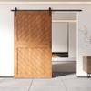 Homacer Early American 42 in. x 84 in. Slanted Stripe Design 003 Barn Door with Non-Bypass Installation Hardware Kit, 7.5ft Track, Interior use only view 2