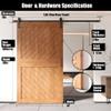 Homacer Early American 42 in. x 84 in. Slanted Stripe Design 003 Barn Door with Non-Bypass Installation Hardware Kit, 7.5ft Track, Interior use only view 3