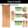 Homacer Early American 42 in. x 84 in. Slanted Stripe Design 003 Barn Door with Non-Bypass Installation Hardware Kit, 7.5ft Track, Interior use only view 4
