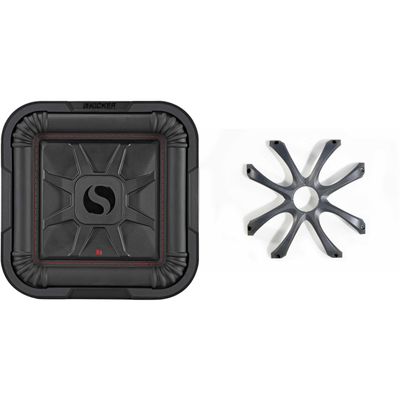 Kicker 46L7T104 L7T L7-Thin 10-Inch (25cm) Subwoofer, Dual Voice Coil, 4-Ohm, 500 Watt w/Cast Aluminum Grill Bundle
