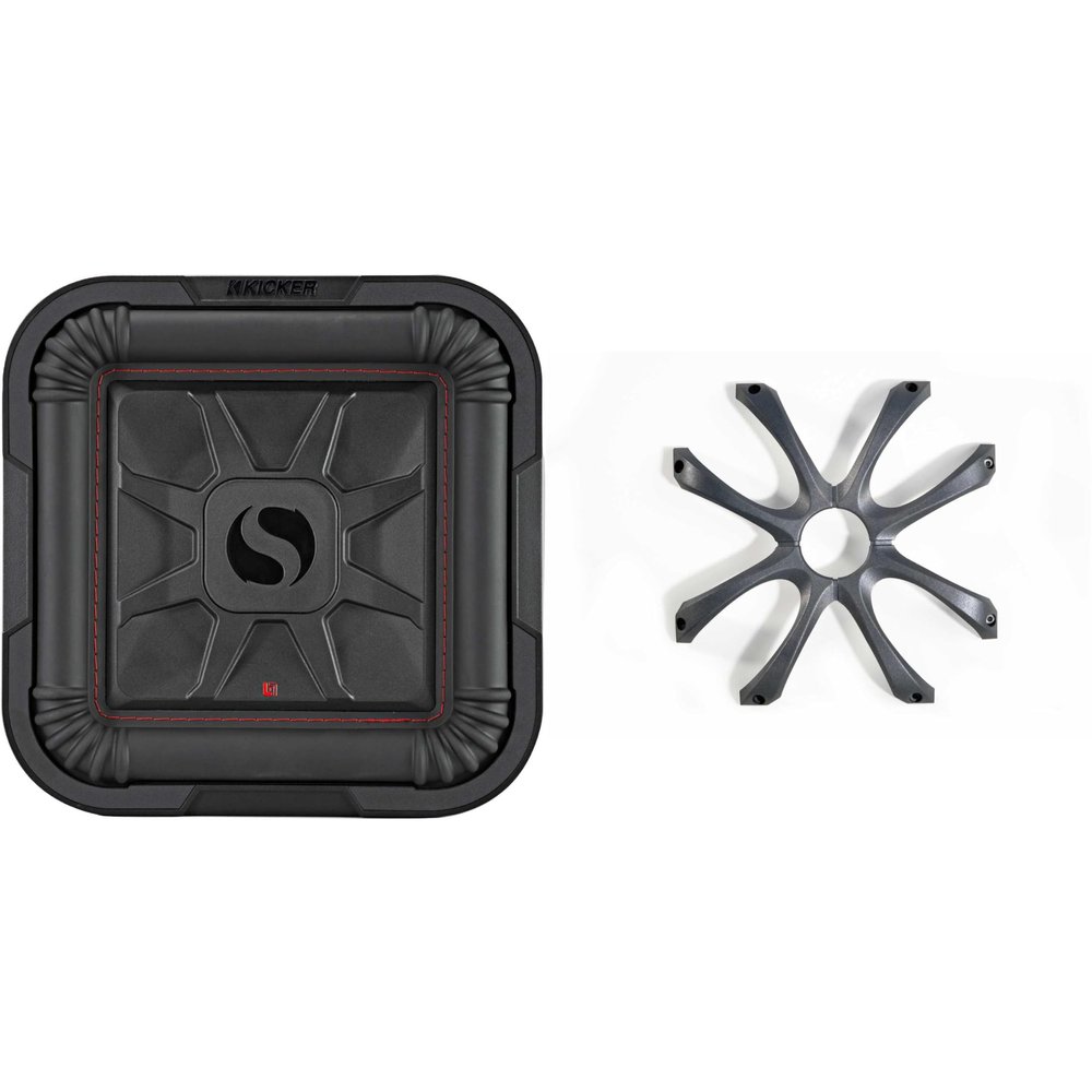 Kicker 46L7T104 L7T L7-Thin 10-Inch (25cm) Subwoofer, Dual Voice Coil, 4-Ohm, 500 Watt w/Cast Aluminum Grill Bundle