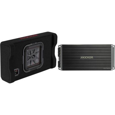 Kicker 49L7TDF102 Down-Firing 10" L7T 2-Ohm Subwoofer Enclosure & KEY5001 Smart Sub Amp/Processor Bundle