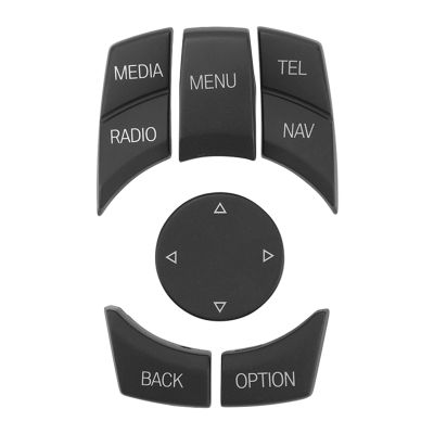 Grcfumo 6Pcs Car Multimedia Control Button, Media Button Remote Control, Car Center Console Touch Knob Button Cover for E70 X5 20062013 (Matte Black)