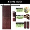Homacer Red Mahogany 48 in. x 84 in. Slanted Stripe Design 004 Barn Door with Non-Bypass Installation Hardware Kit, 9ft Track, Interior use only view 4