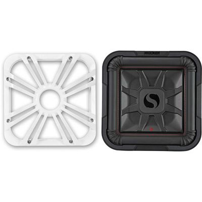 KICKER 46L7T122 L7T L7-Thin 12-Inch (30cm) Subwoofer, Dual Voice Coil, 2-Ohm, 600 Watt w/White LED Grill Bundle