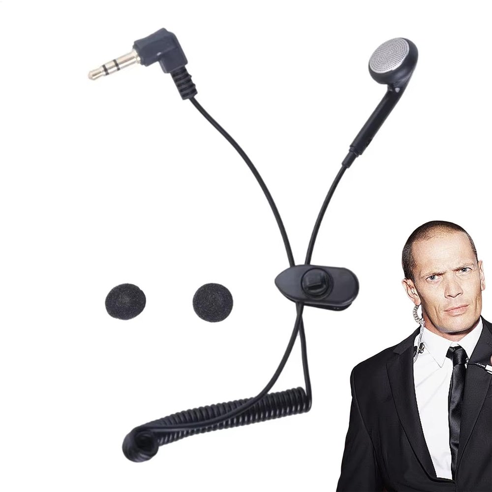 Single Sided Earphones with Spring Wire, Mono Stereo Single Headphones | Single Sided 3.5mm Headphones - Noise Isolating Earplugs, High Audio Stereo Sound