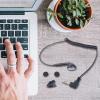 Single Sided Earphones with Spring Wire, Mono Stereo Single Headphones | Single Sided 3.5mm Headphones - Noise Isolating Earplugs, High Audio Stereo Sound view 2
