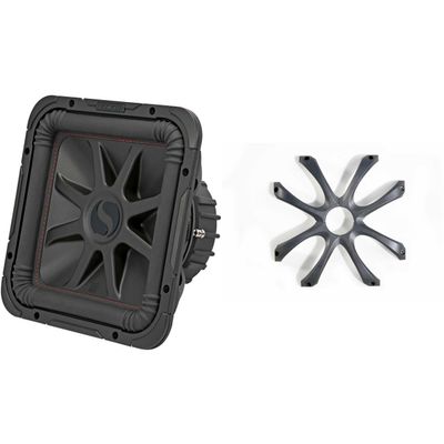 Kicker 45L7R124 L7R 12-Inch (30cm) Subwoofer, Dual Voice Coil, 4-Ohm w/Cast Aluminum Grill Bundle