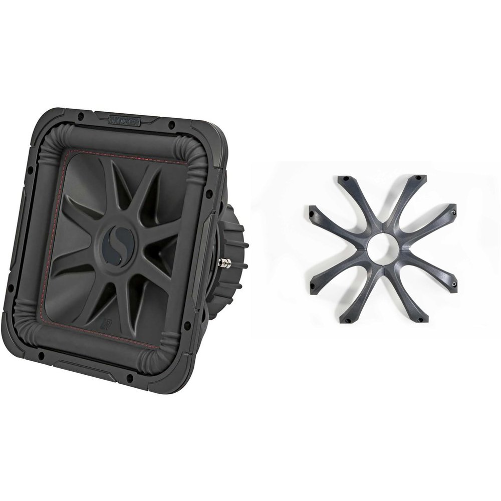 Kicker 45L7R124 L7R 12-Inch (30cm) Subwoofer, Dual Voice Coil, 4-Ohm w/Cast Aluminum Grill Bundle