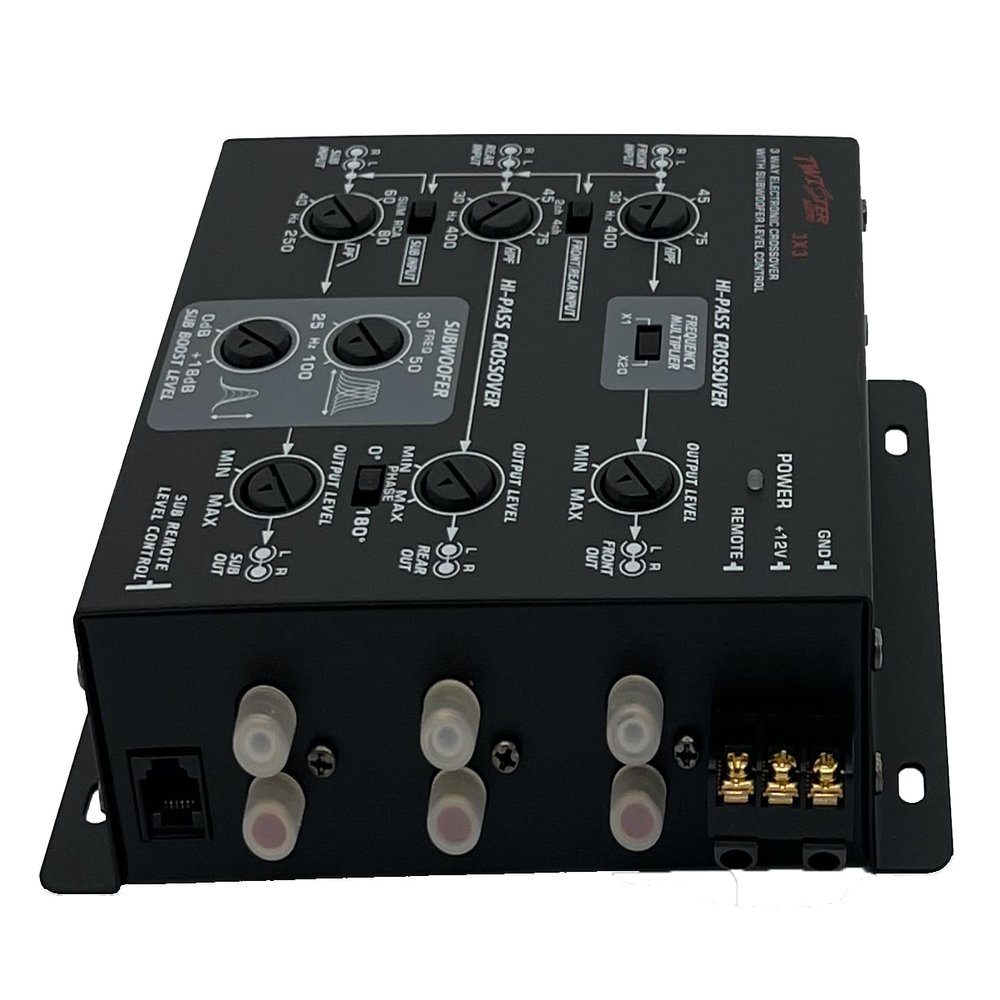 Twister Audio 3-Way Amplifier Crossover (3x3) with 6-Channel Input and Outputs, Subwoofer Equalizer and Remote Control