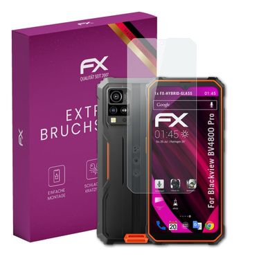 atFoliX Plastic Glass Protective Film compatible with Blackview BV4800 Pro, 9H Hybrid-Glass FX Screen Protector