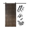 Homacer Ebony 36 in. x 84 in. Slanted Stripe Design 001 Barn Door with Non-Bypass Installation Hardware Kit, 6.6ft Track, Interior use only view 1