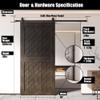 Homacer Ebony 36 in. x 84 in. Slanted Stripe Design 001 Barn Door with Non-Bypass Installation Hardware Kit, 6.6ft Track, Interior use only view 3