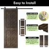 Homacer Ebony 36 in. x 84 in. Slanted Stripe Design 001 Barn Door with Non-Bypass Installation Hardware Kit, 6.6ft Track, Interior use only view 4